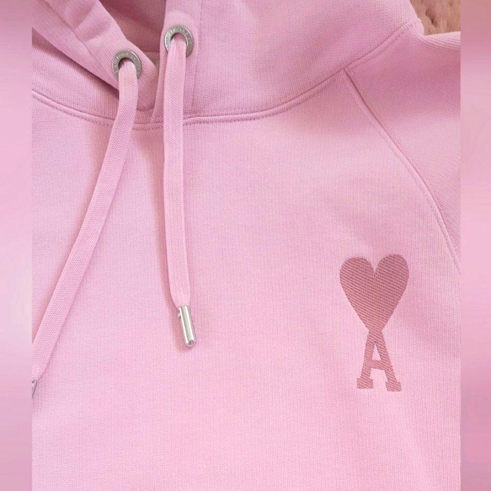 Ami Alexandre Mattiussi Pink Ami De Coeur Hoodie